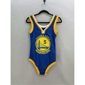 Ventidue Womens Blue Yellow Golden State Warriors Sleeveless Bodysuit Medium